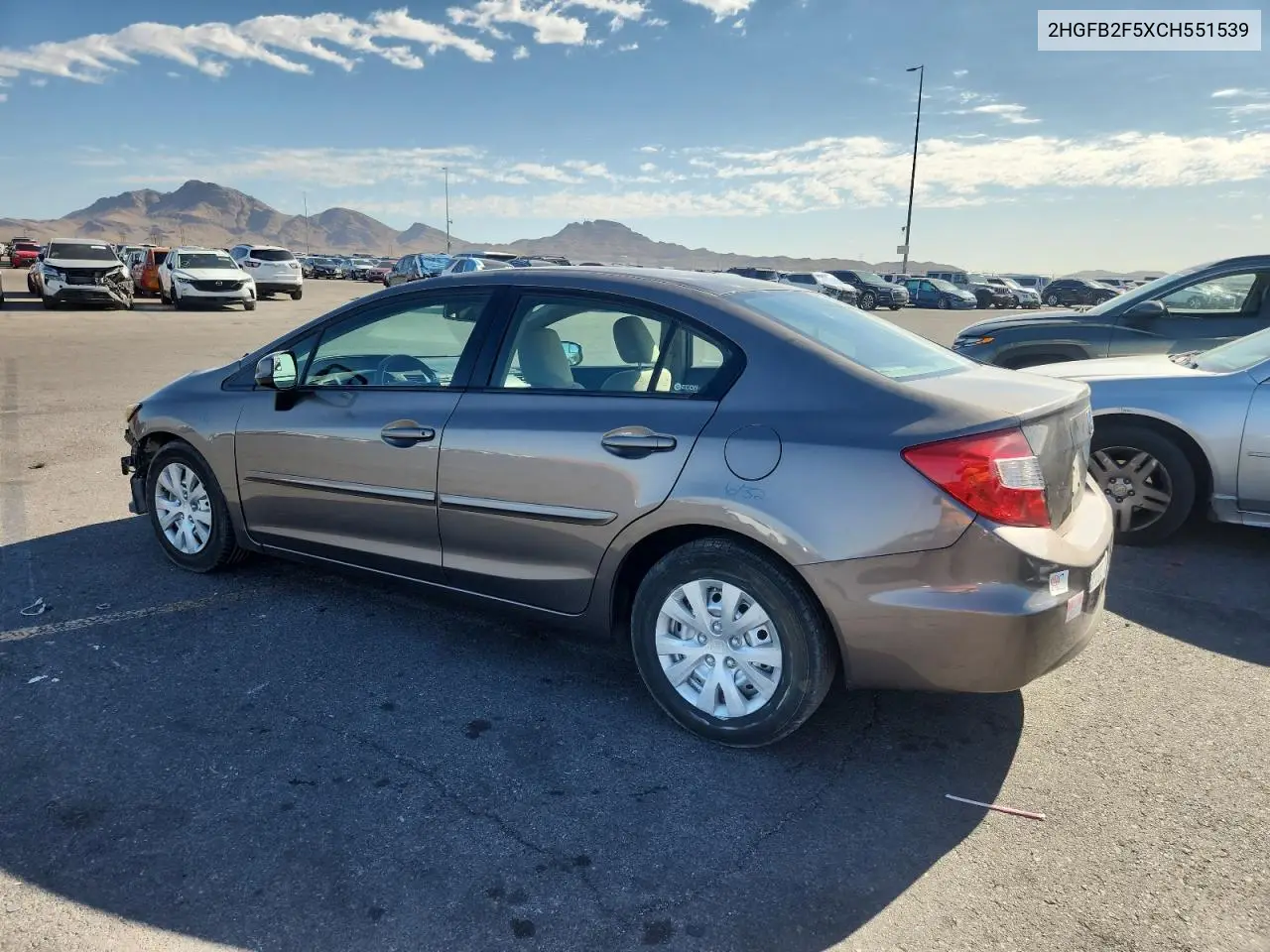2012 Honda Civic Lx VIN: 2HGFB2F5XCH551539 Lot: 63046525