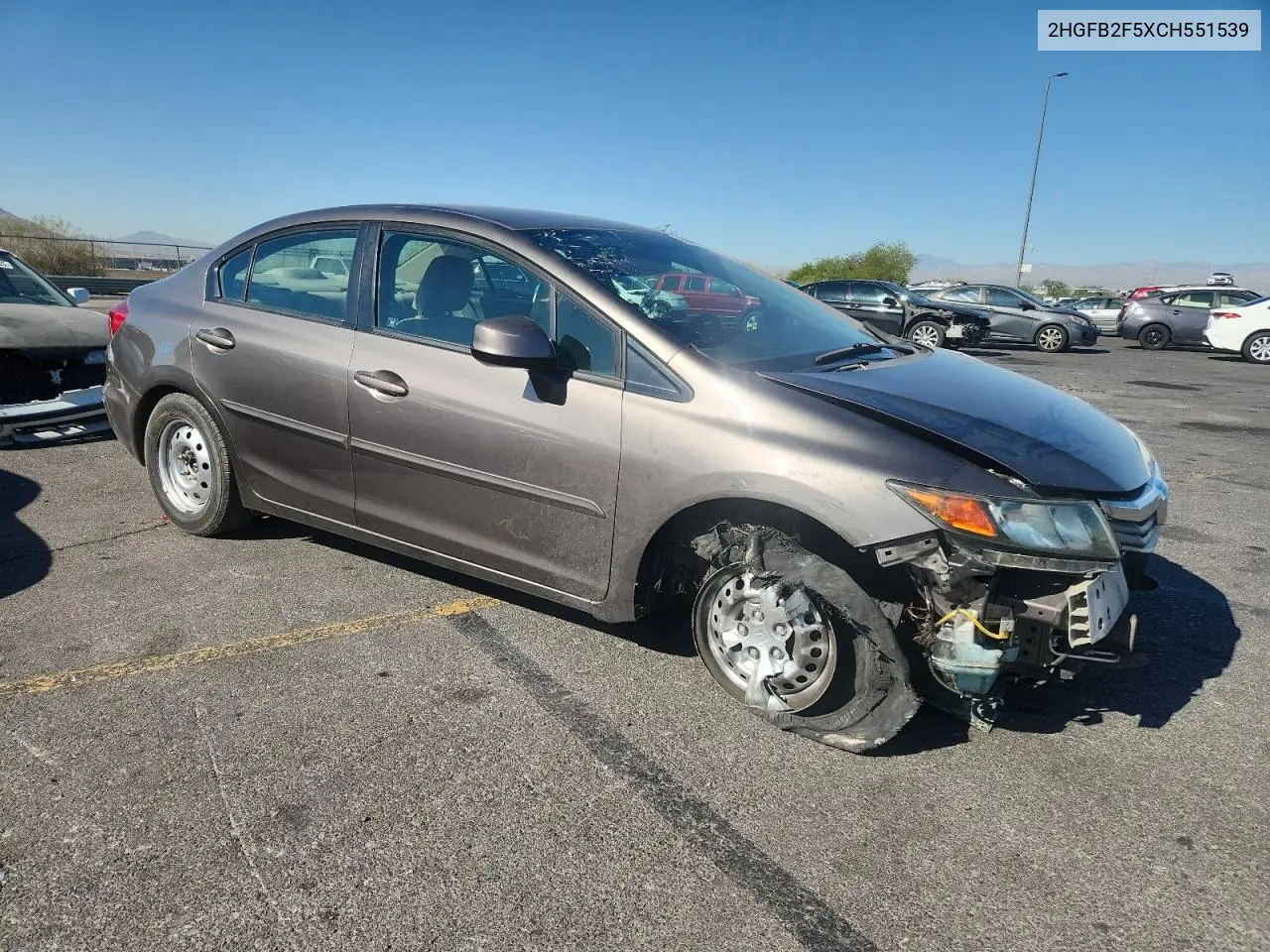 2012 Honda Civic Lx VIN: 2HGFB2F5XCH551539 Lot: 63046525