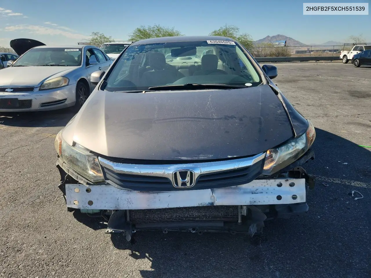 2012 Honda Civic Lx VIN: 2HGFB2F5XCH551539 Lot: 63046525