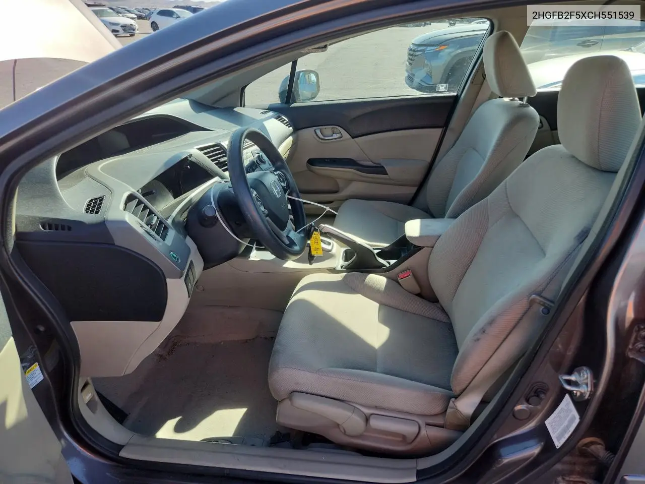 2012 Honda Civic Lx VIN: 2HGFB2F5XCH551539 Lot: 63046525