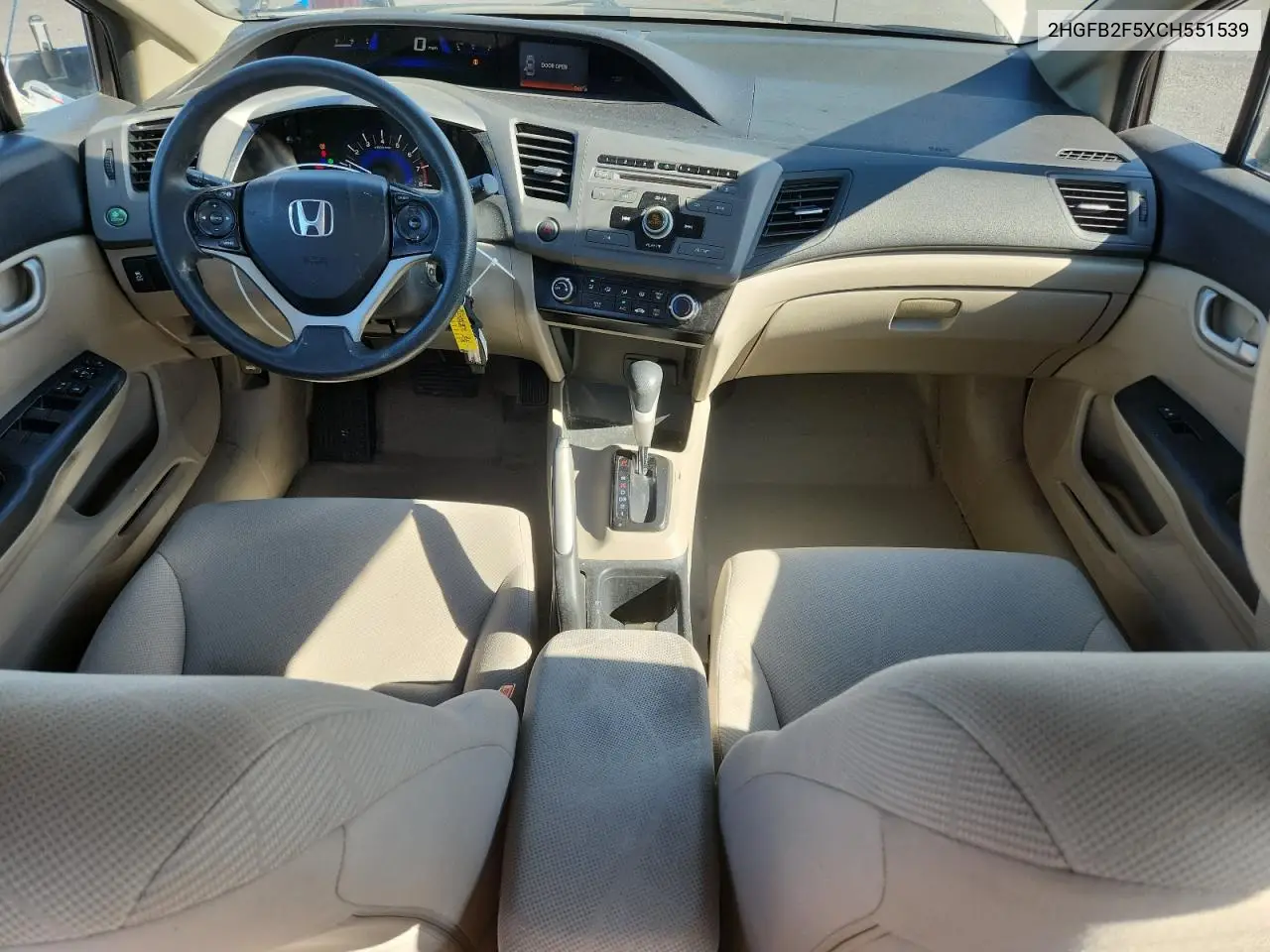 2012 Honda Civic Lx VIN: 2HGFB2F5XCH551539 Lot: 63046525