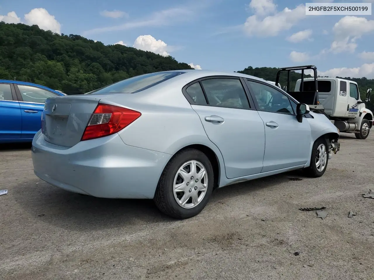 2012 Honda Civic Lx VIN: 2HGFB2F5XCH500199 Lot: 63438335