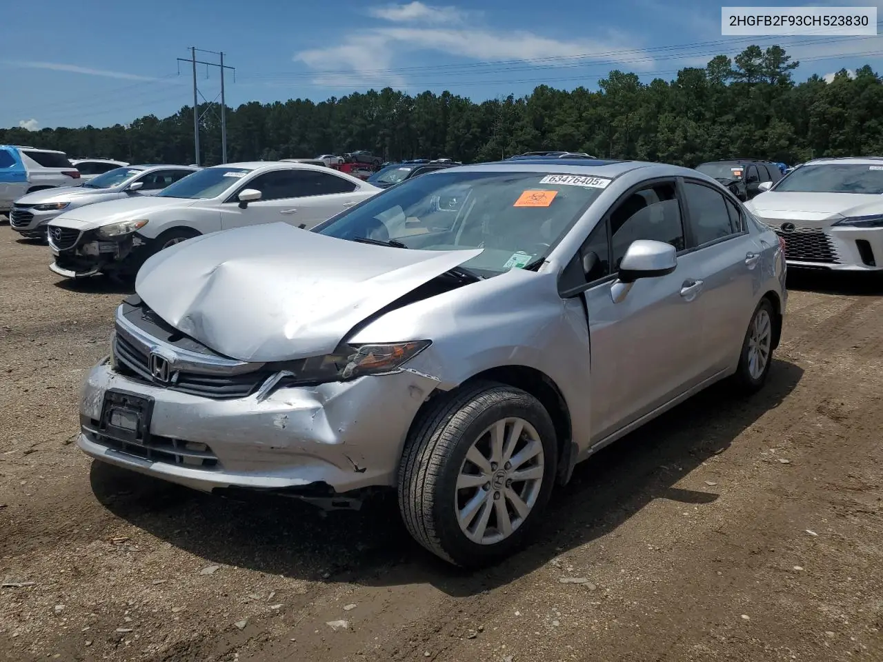 2hgfb2f93ch523830 2HGFB2F93CH523830 2012 Honda Civic Exl