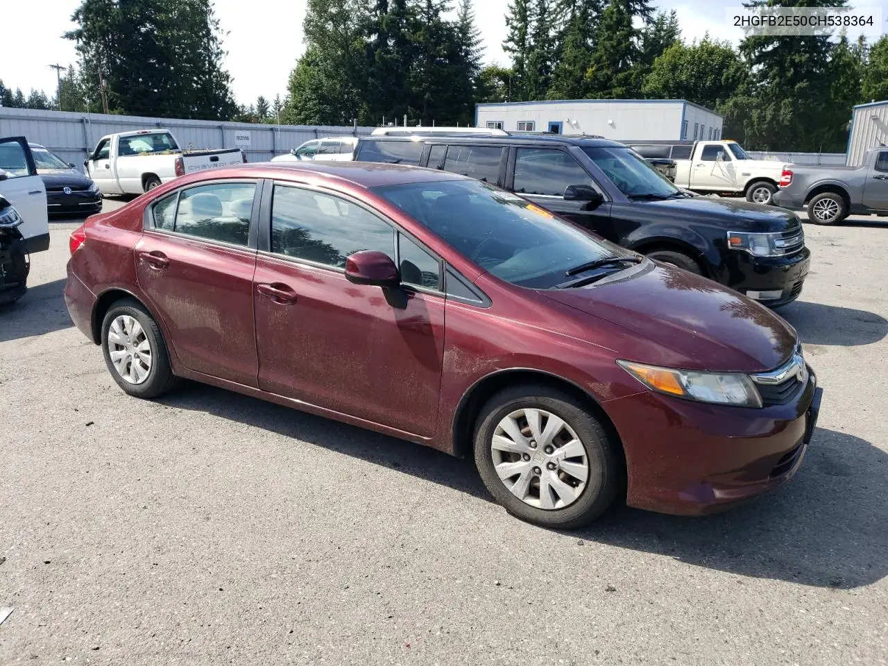 2012 Honda Civic Lx VIN: 2HGFB2E50CH538364 Lot: 63944525