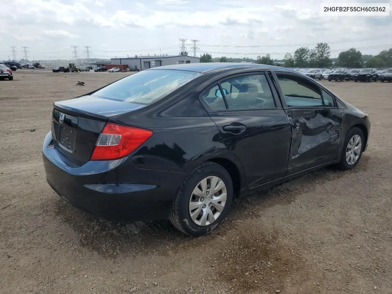2012 Honda Civic Lx VIN: 2HGFB2F55CH605362 Lot: 64241305