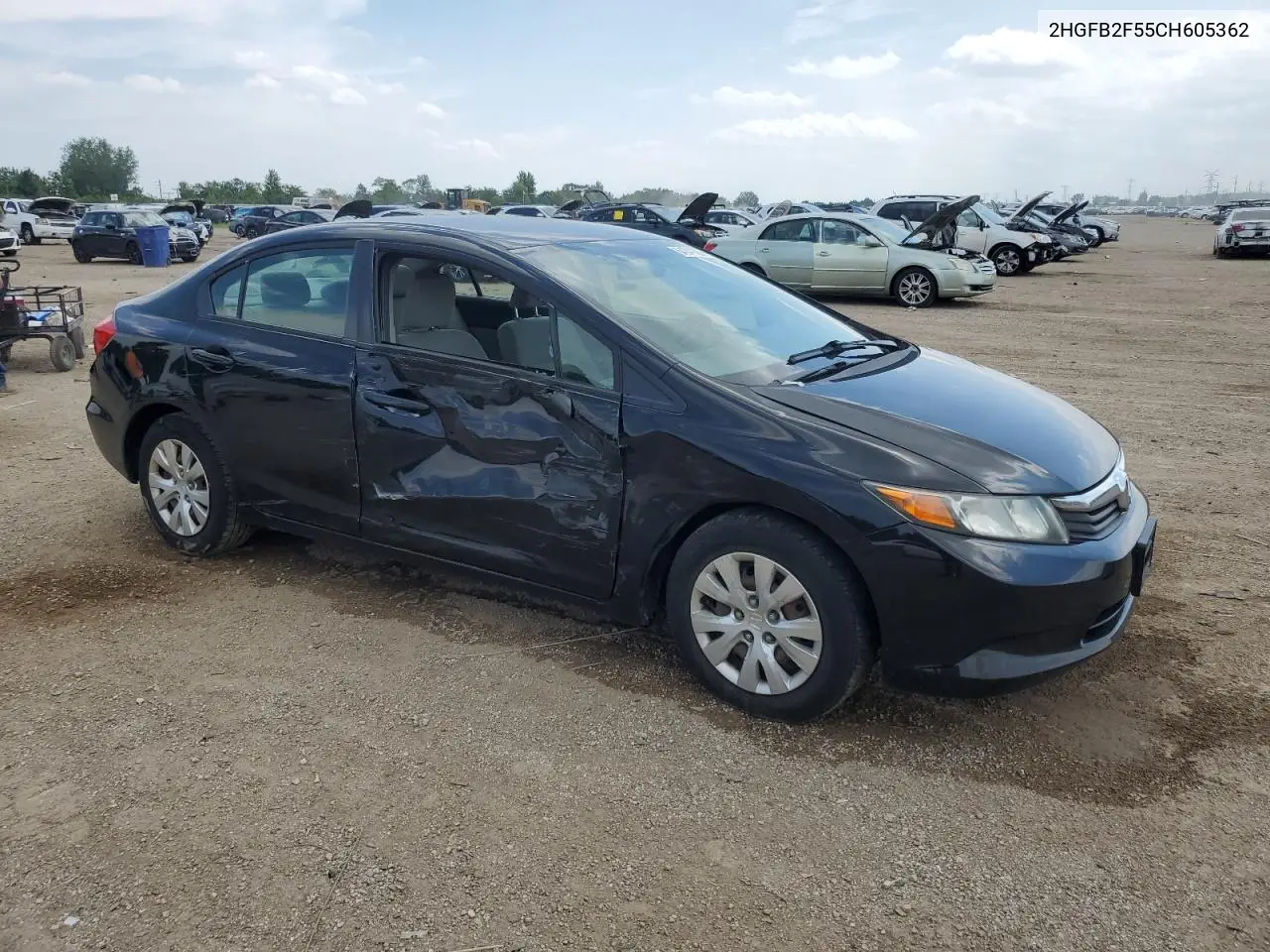 2012 Honda Civic Lx VIN: 2HGFB2F55CH605362 Lot: 64241305