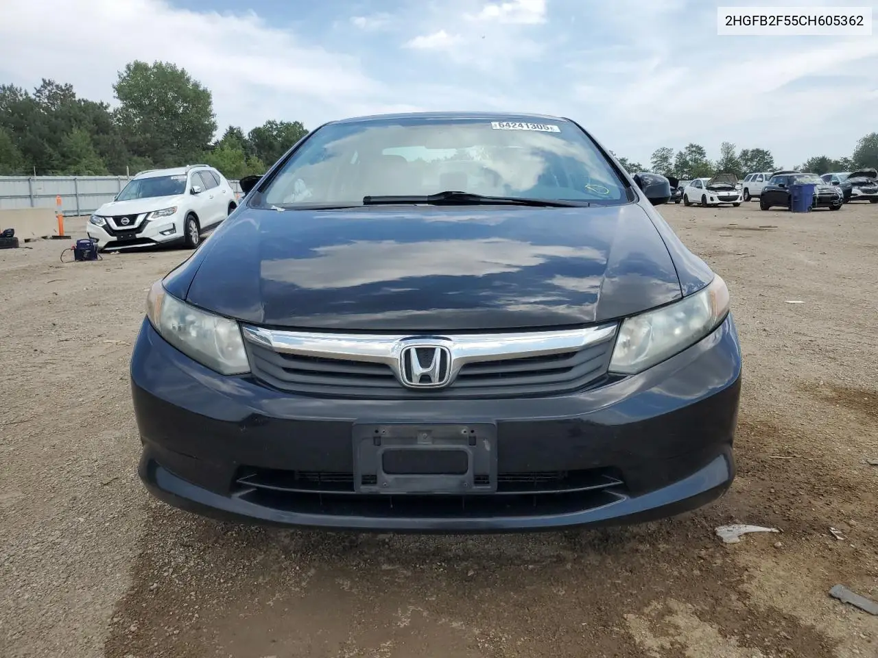 2012 Honda Civic Lx VIN: 2HGFB2F55CH605362 Lot: 64241305