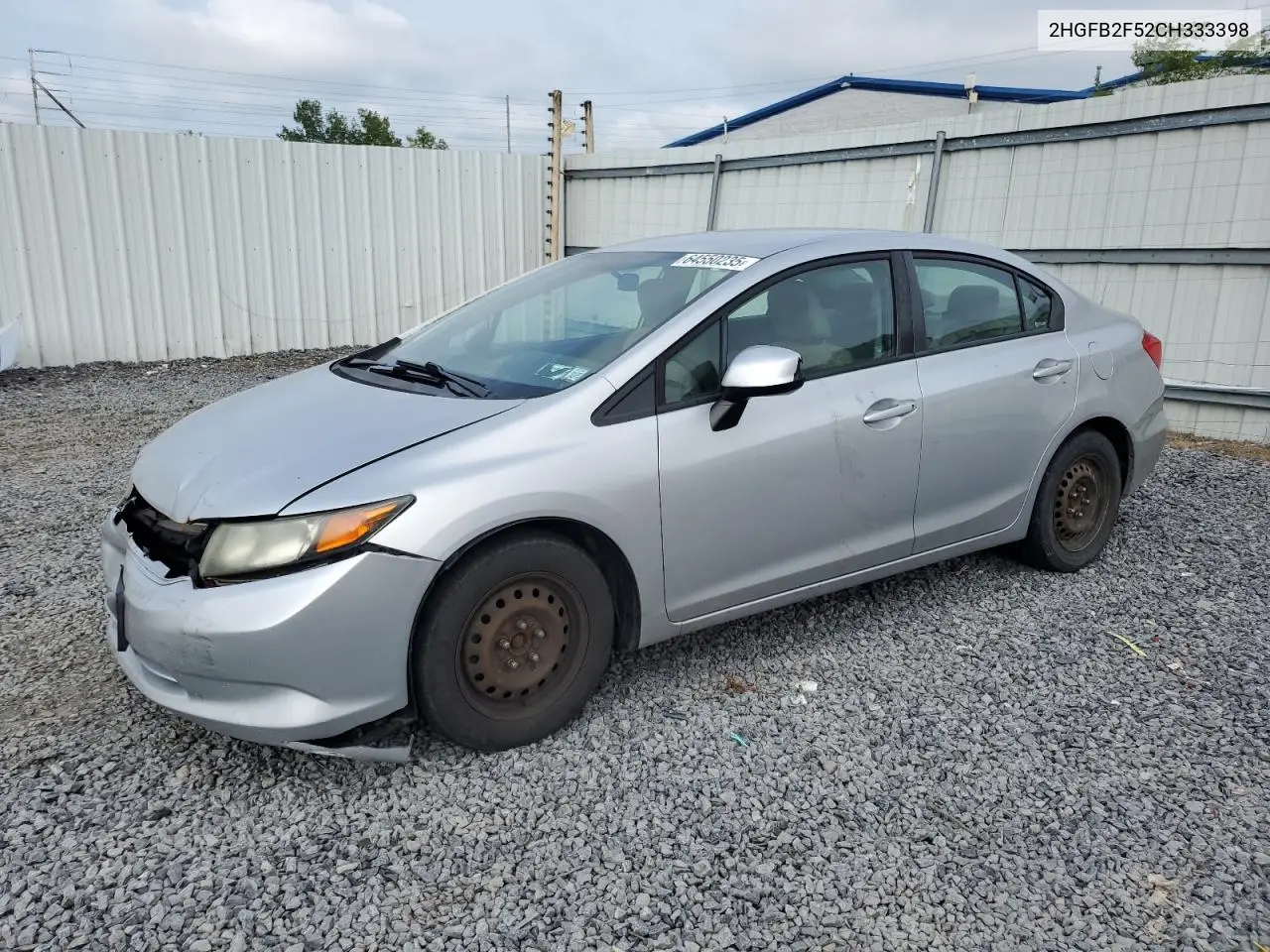 2012 Honda Civic Lx VIN: 2HGFB2F52CH333398 Lot: 64550235