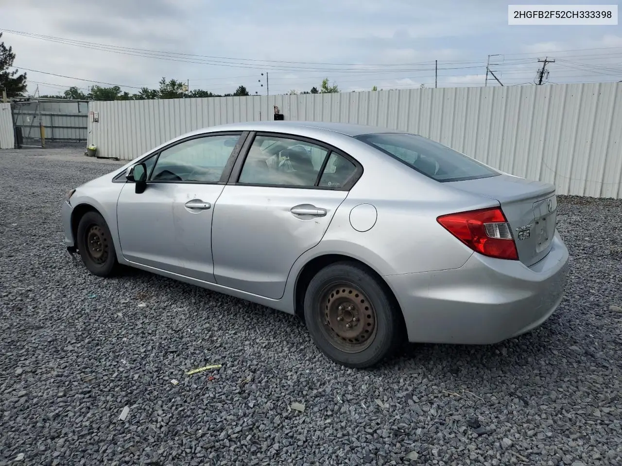 2012 Honda Civic Lx VIN: 2HGFB2F52CH333398 Lot: 64550235