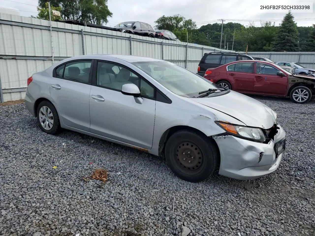 2012 Honda Civic Lx VIN: 2HGFB2F52CH333398 Lot: 64550235