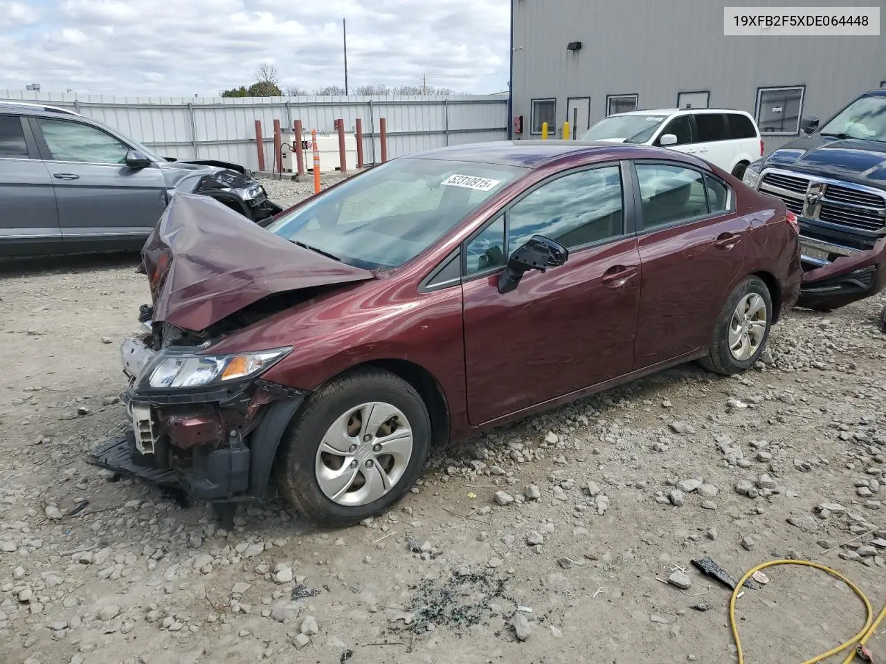 2013 Honda Civic Lx VIN: 19XFB2F5XDE064448 Lot: 52310915