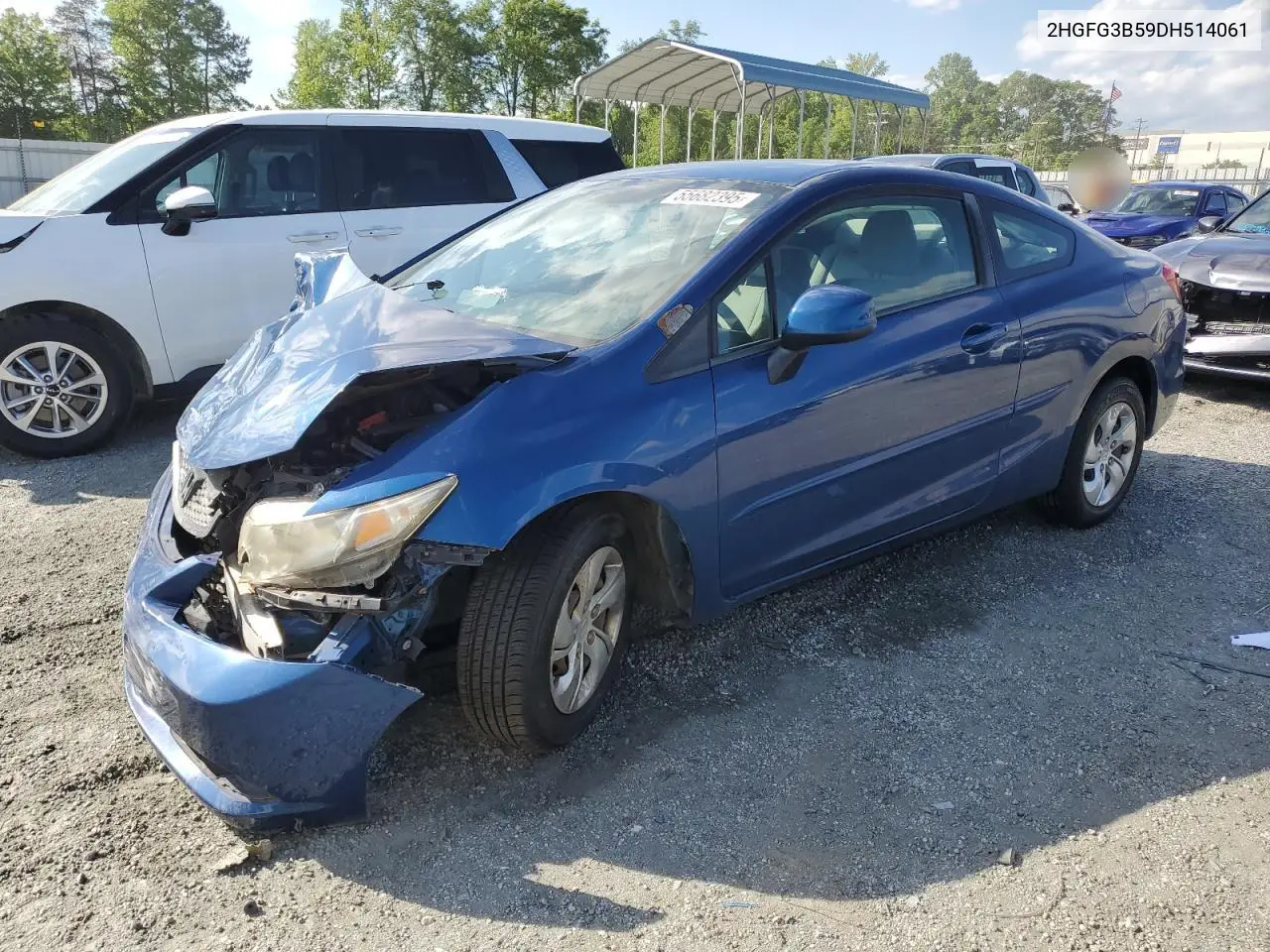 2013 Honda Civic Lx VIN: 2HGFG3B59DH514061 Lot: 55682395