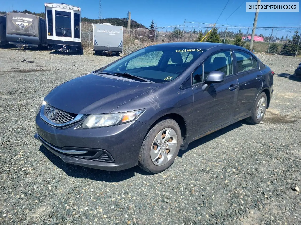 2013 Honda Civic Lx VIN: 2HGFB2F47DH108385 Lot: 55720035