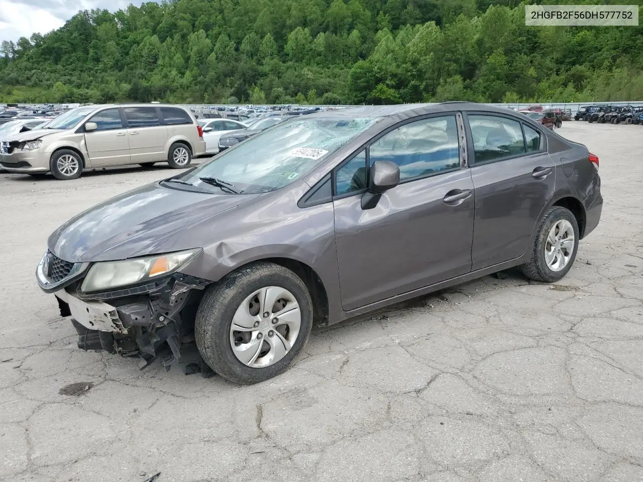 2013 Honda Civic Lx VIN: 2HGFB2F56DH577752 Lot: 55947205