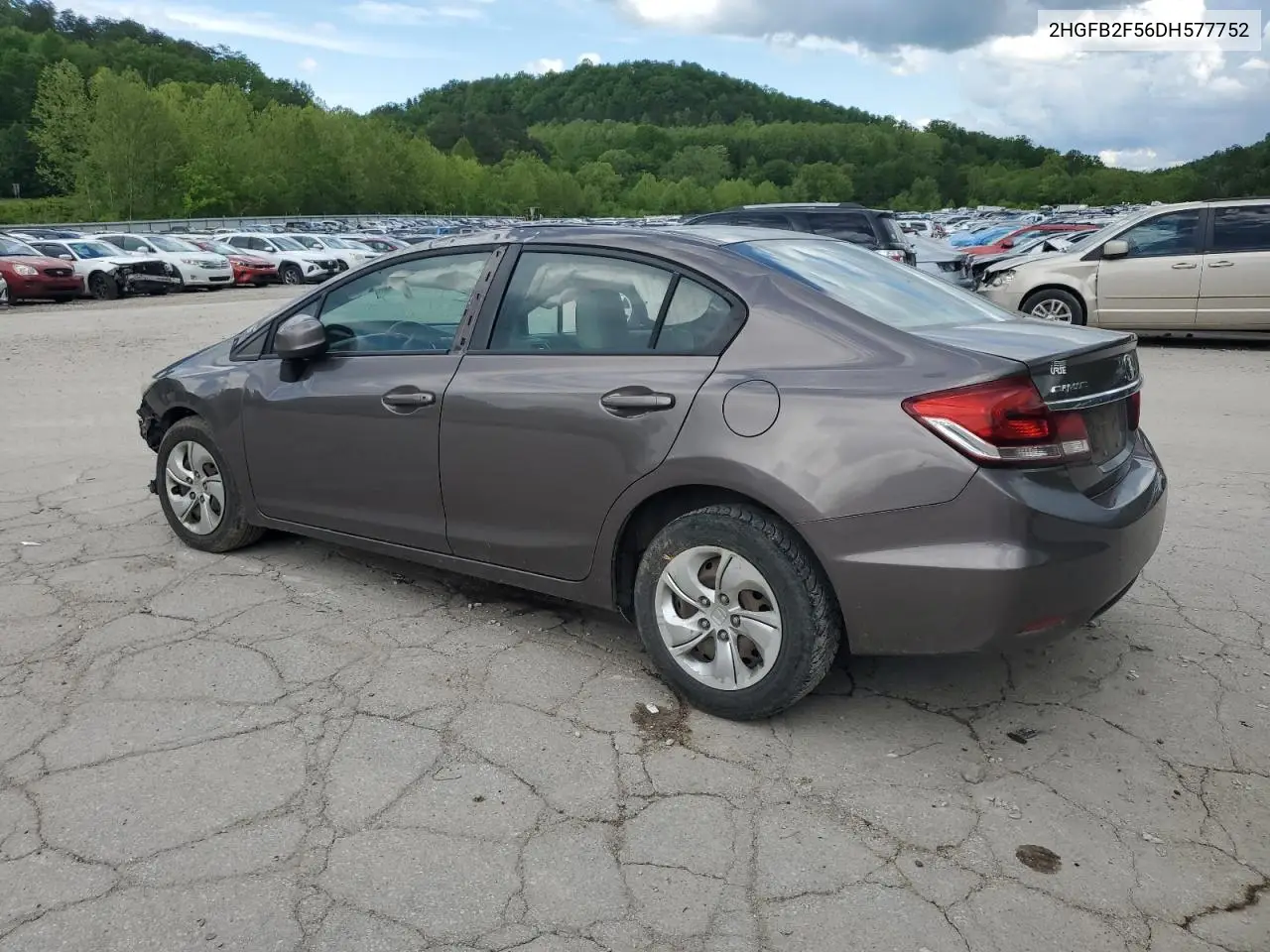2013 Honda Civic Lx VIN: 2HGFB2F56DH577752 Lot: 55947205