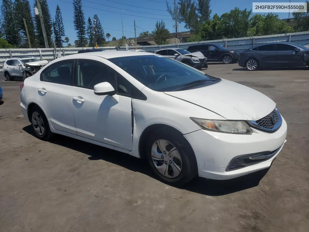 2013 Honda Civic Lx VIN: 2HGFB2F59DH555003 Lot: 57050665