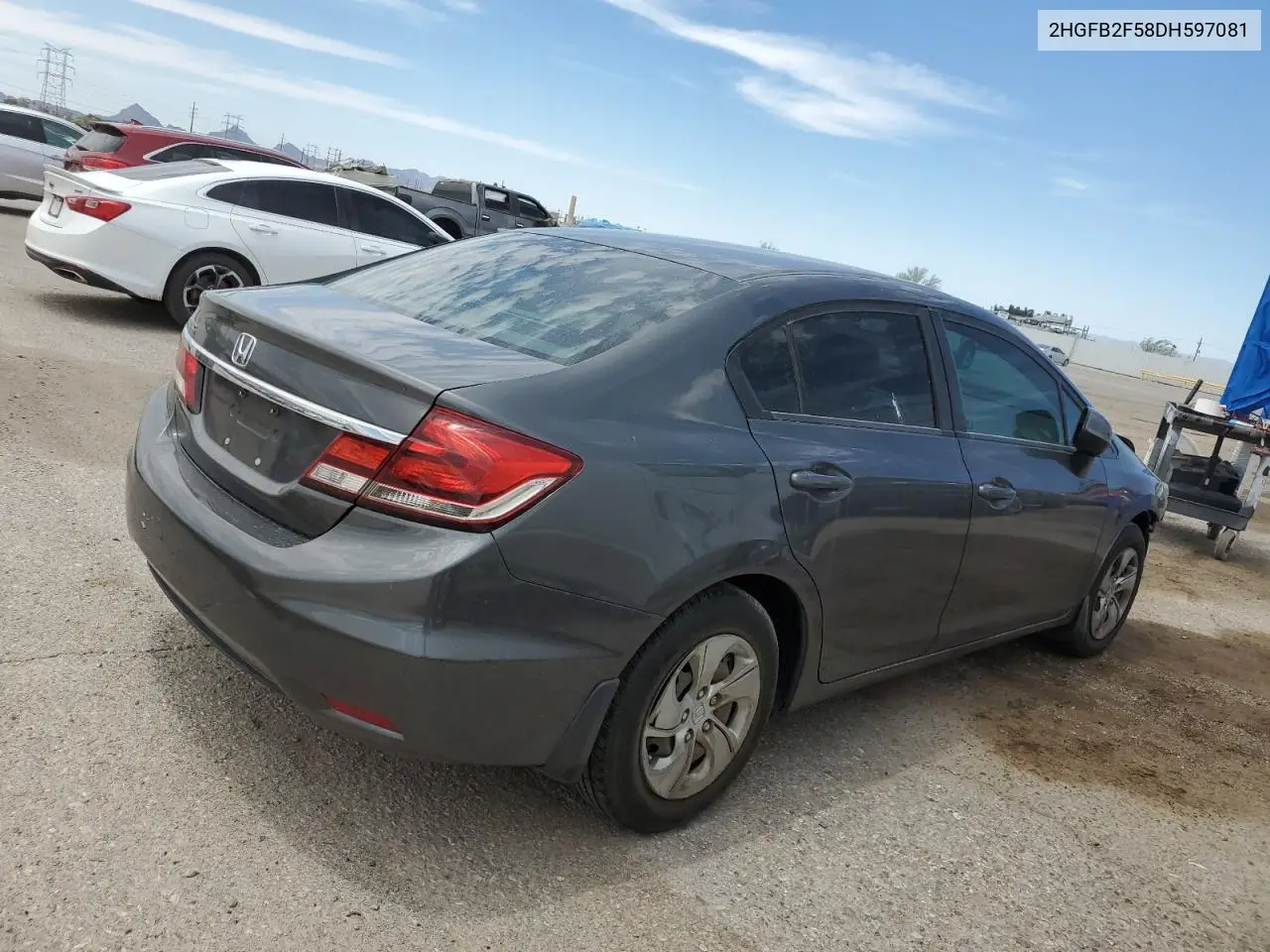 2013 Honda Civic Lx VIN: 2HGFB2F58DH597081 Lot: 57062735