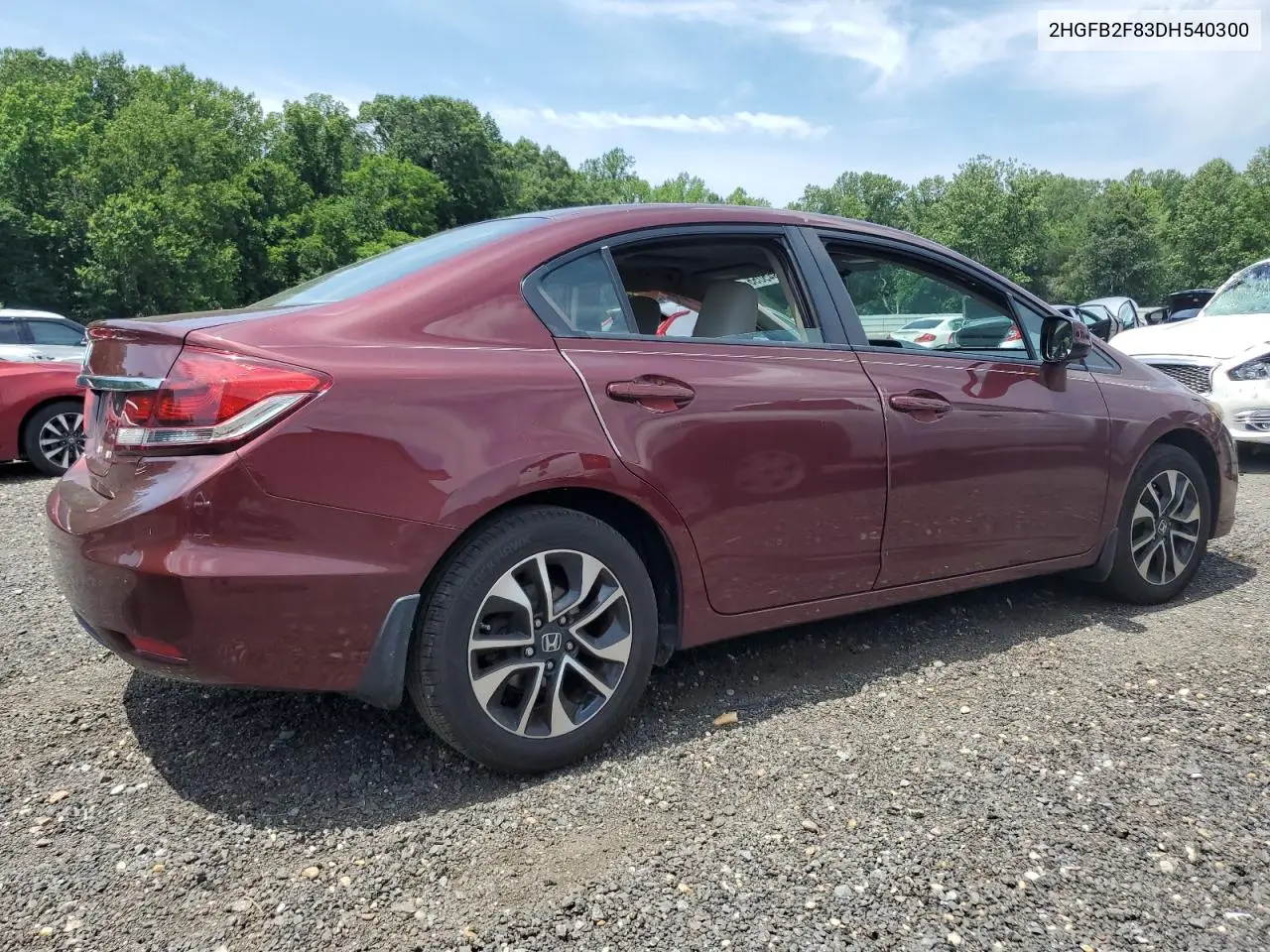 2013 Honda Civic Ex VIN: 2HGFB2F83DH540300 Lot: 61845055