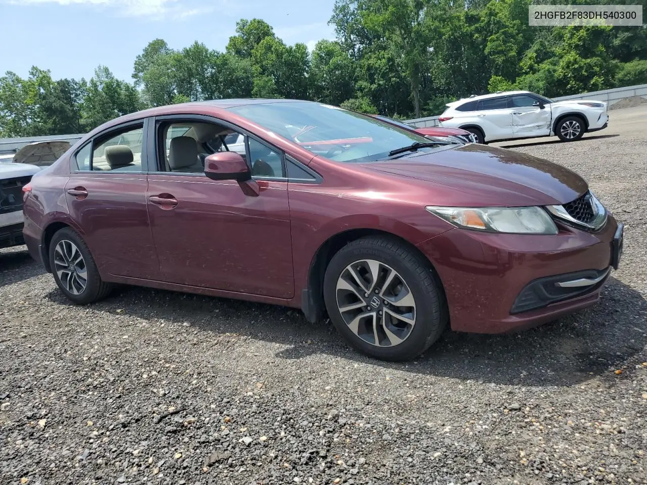 2013 Honda Civic Ex VIN: 2HGFB2F83DH540300 Lot: 61845055