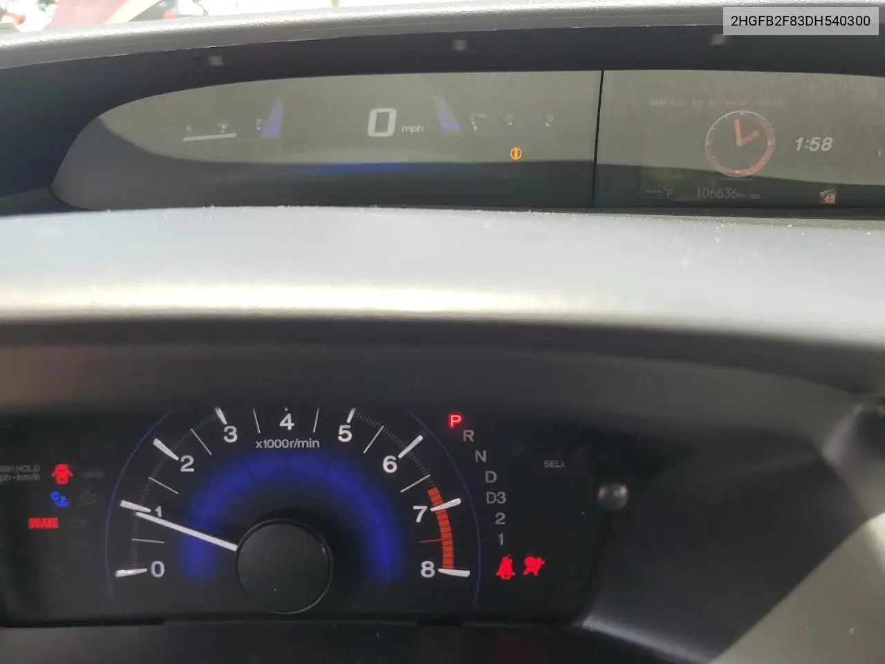 2013 Honda Civic Ex VIN: 2HGFB2F83DH540300 Lot: 61845055