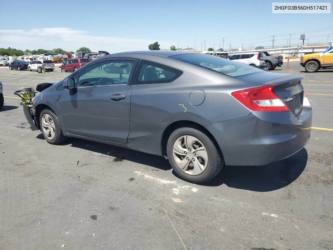 2013 Honda Civic Lx VIN: 2HGFG3B56DH517421 Lot: 61897305