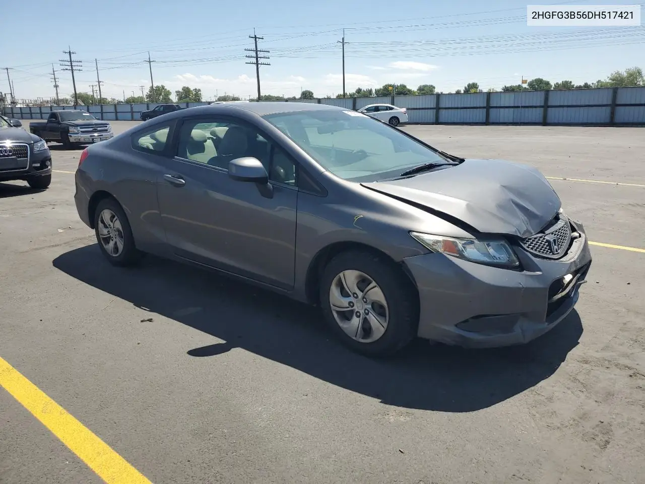 2013 Honda Civic Lx VIN: 2HGFG3B56DH517421 Lot: 61897305