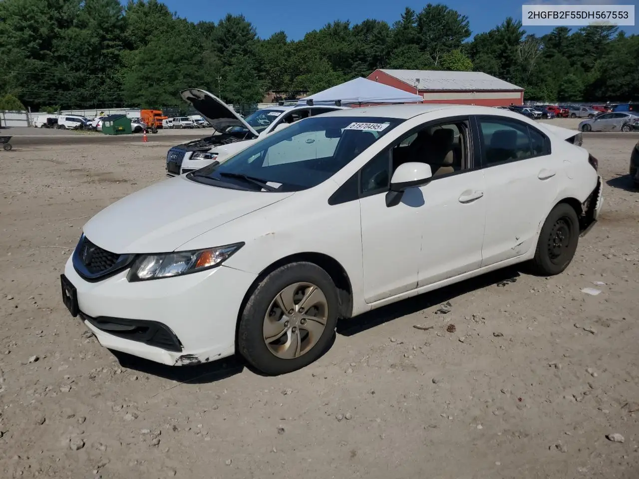 2013 Honda Civic Lx VIN: 2HGFB2F55DH567553 Lot: 61970495