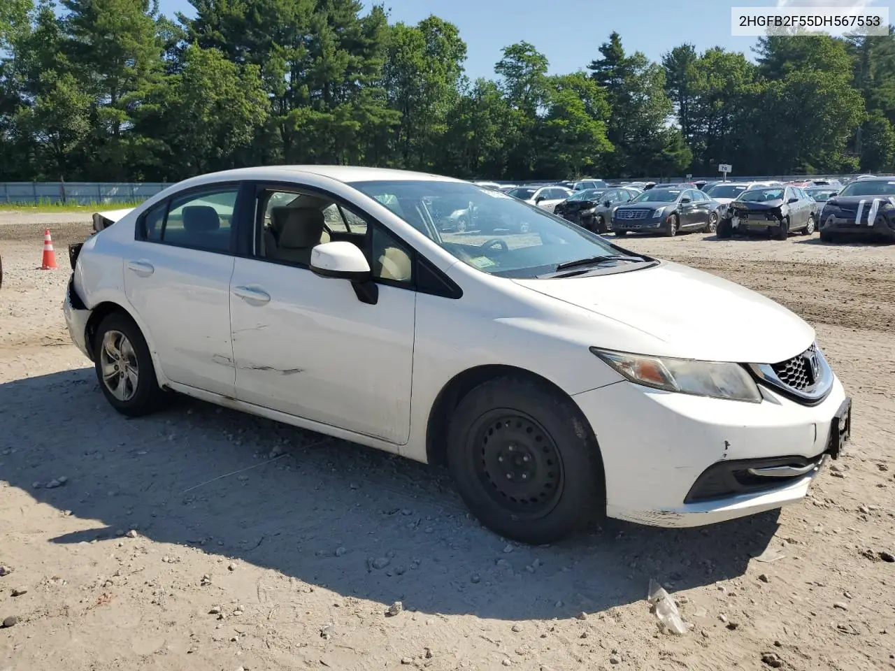 2013 Honda Civic Lx VIN: 2HGFB2F55DH567553 Lot: 61970495