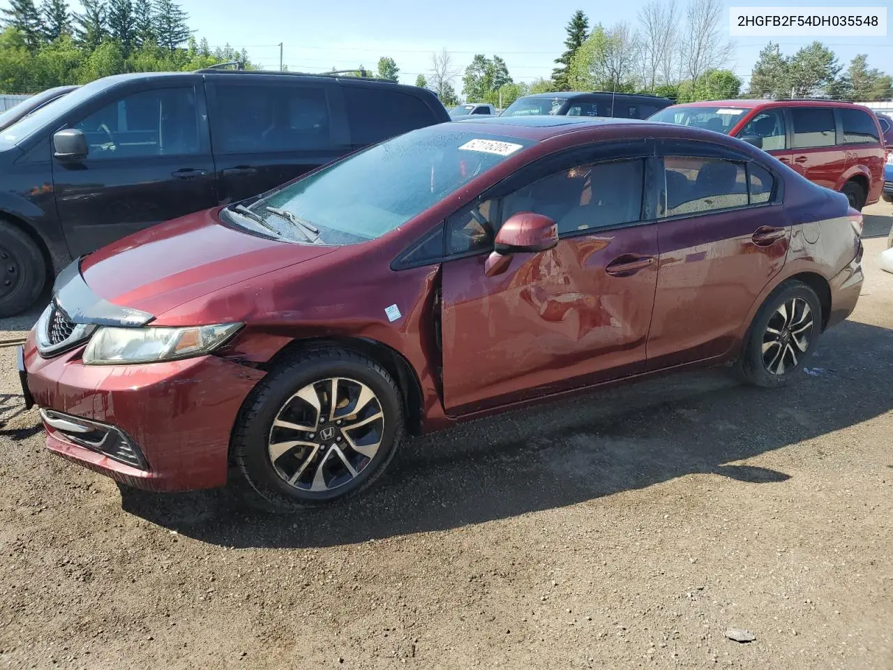 2013 Honda Civic Lx VIN: 2HGFB2F54DH035548 Lot: 62116205