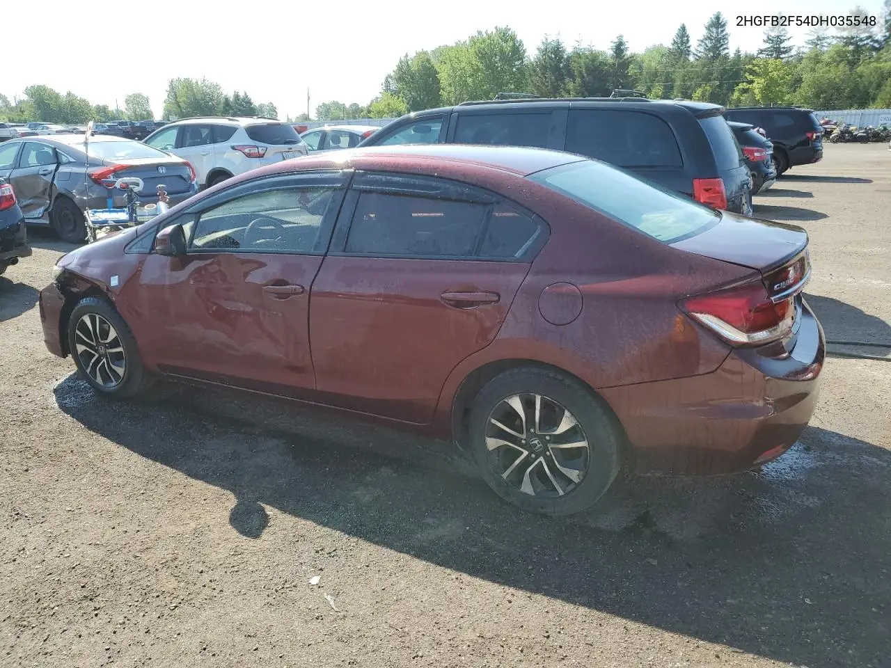 2013 Honda Civic Lx VIN: 2HGFB2F54DH035548 Lot: 62116205