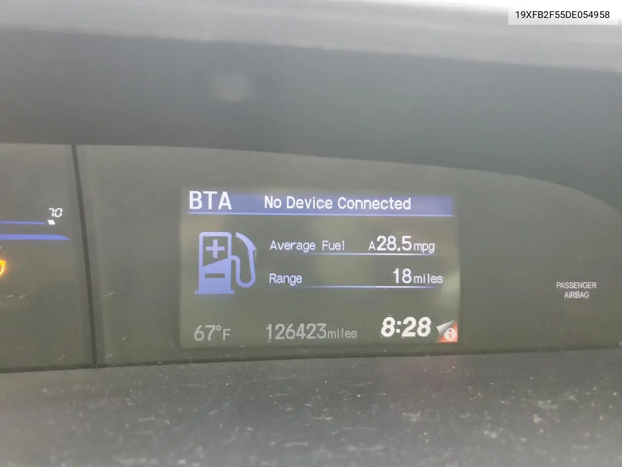 2013 Honda Civic Lx VIN: 19XFB2F55DE054958 Lot: 62707595
