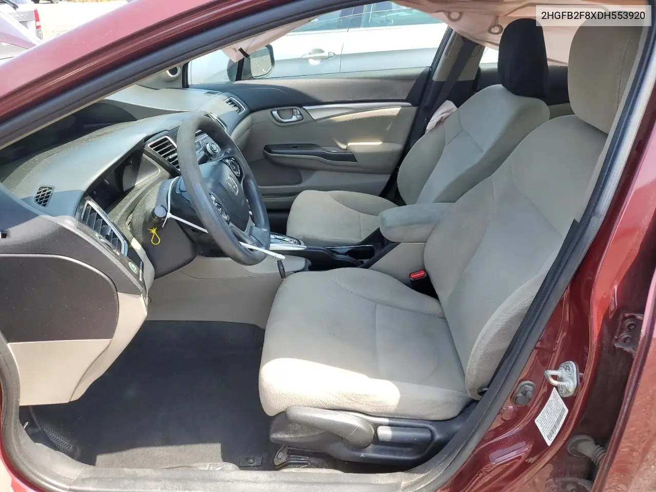 2013 Honda Civic Ex VIN: 2HGFB2F8XDH553920 Lot: 62778505