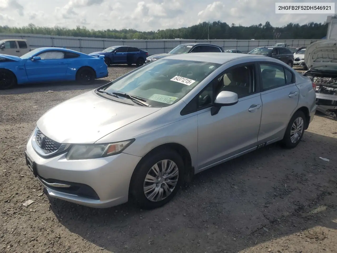 2013 Honda Civic Lx VIN: 2HGFB2F52DH546921 Lot: 64371215