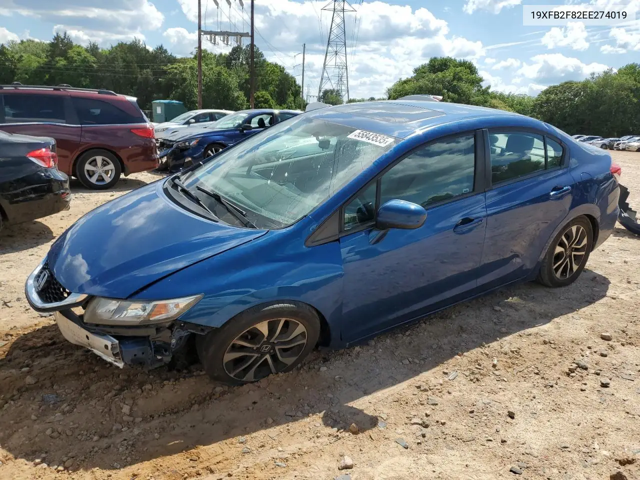 2014 Honda Civic Ex VIN: 19XFB2F82EE274019 Lot: 55843535