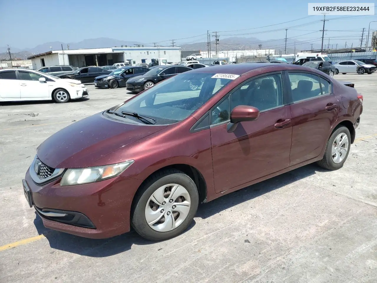 2014 Honda Civic Lx VIN: 19XFB2F58EE232444 Lot: 62185385