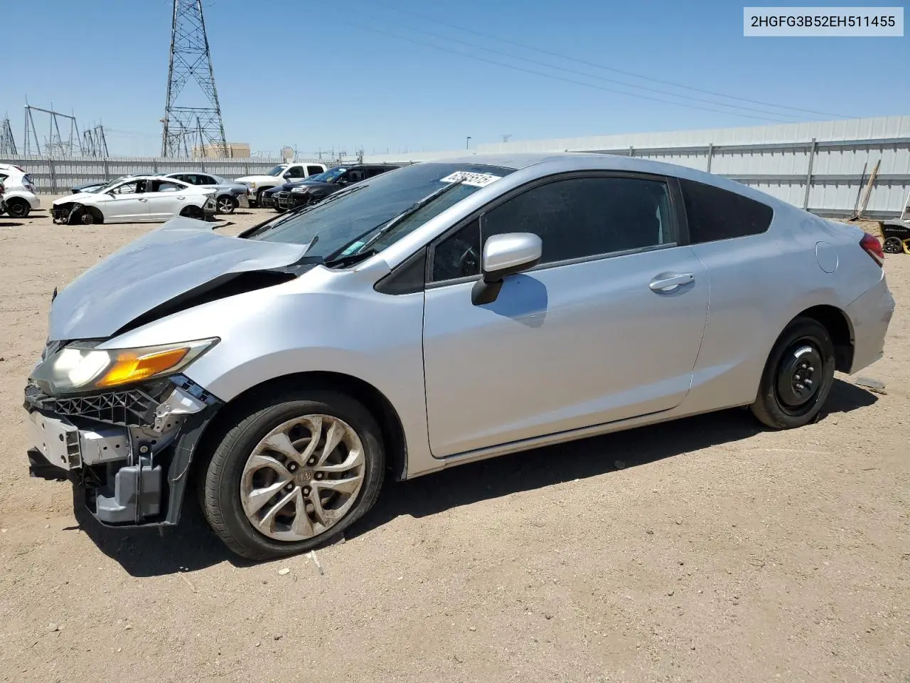 2014 Honda Civic Lx VIN: 2HGFG3B52EH511455 Lot: 62945515