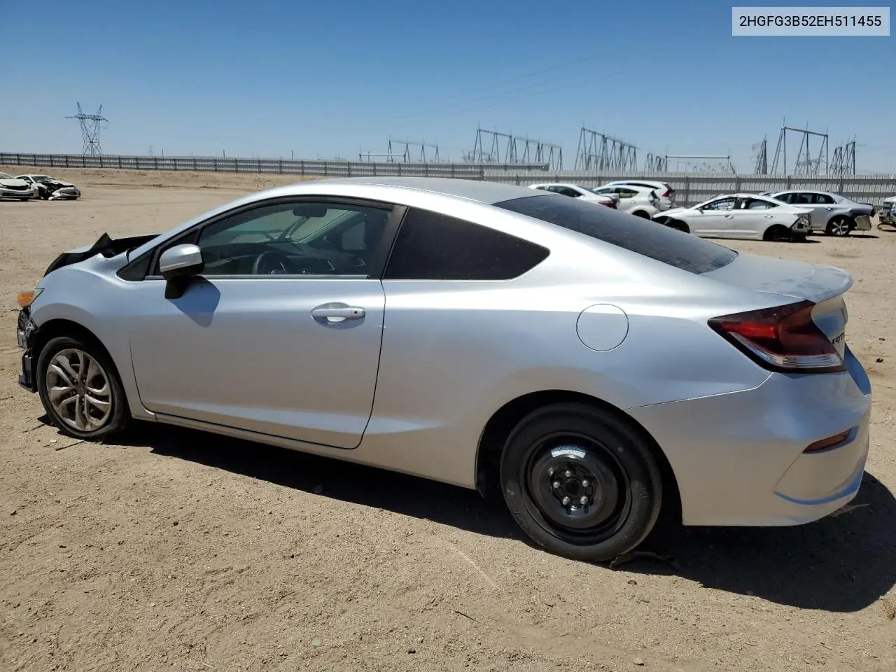 2014 Honda Civic Lx VIN: 2HGFG3B52EH511455 Lot: 62945515