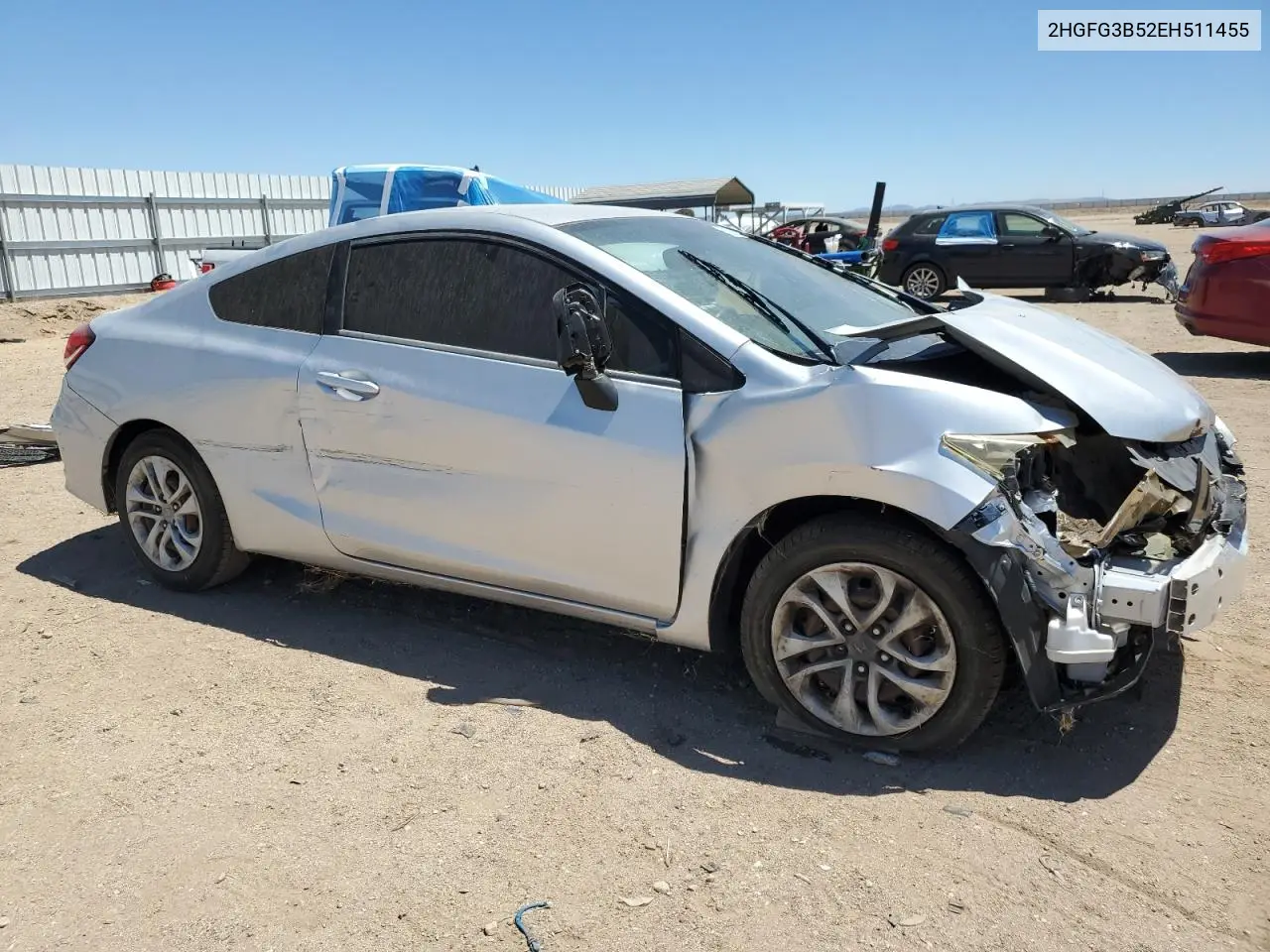 2014 Honda Civic Lx VIN: 2HGFG3B52EH511455 Lot: 62945515