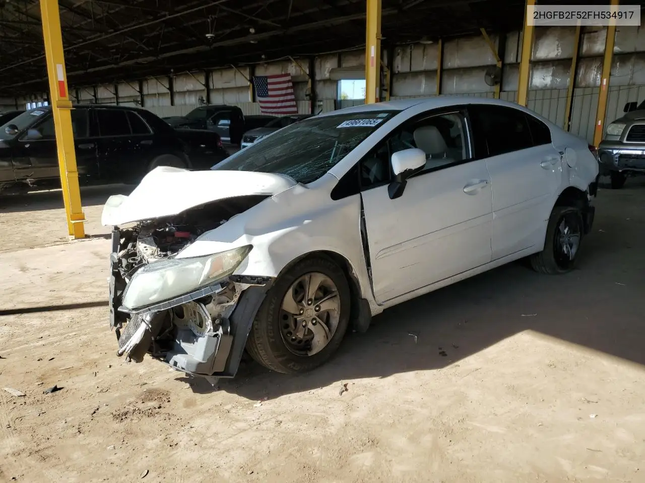2015 Honda Civic Lx VIN: 2HGFB2F52FH534917 Lot: 49661065