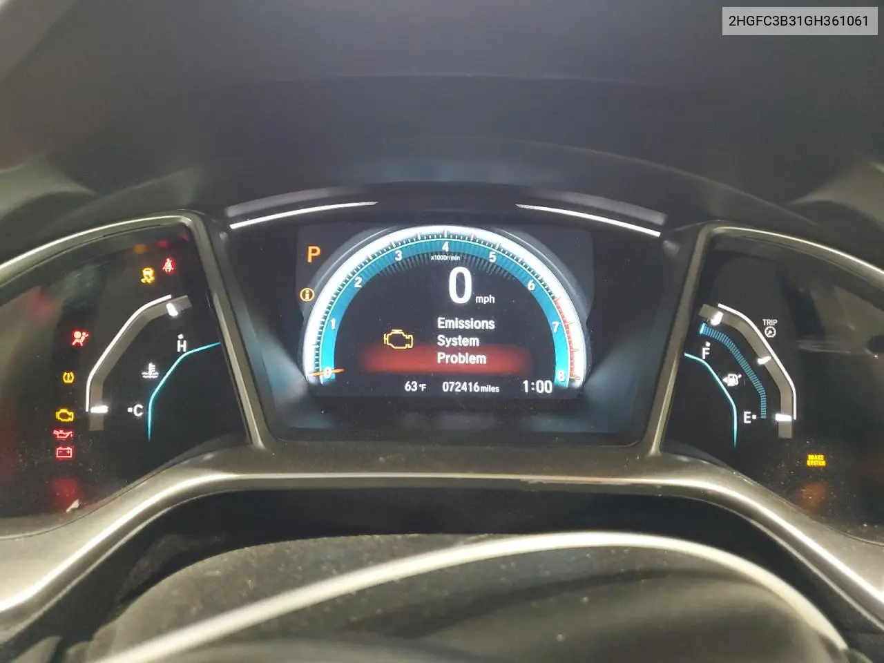 2016 Honda Civic Ex VIN: 2HGFC3B31GH361061 Lot: 56869105