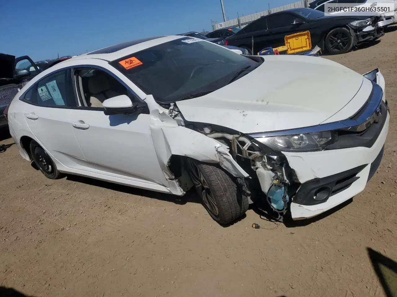 2016 Honda Civic Ex VIN: 2HGFC1F36GH635501 Lot: 57162945