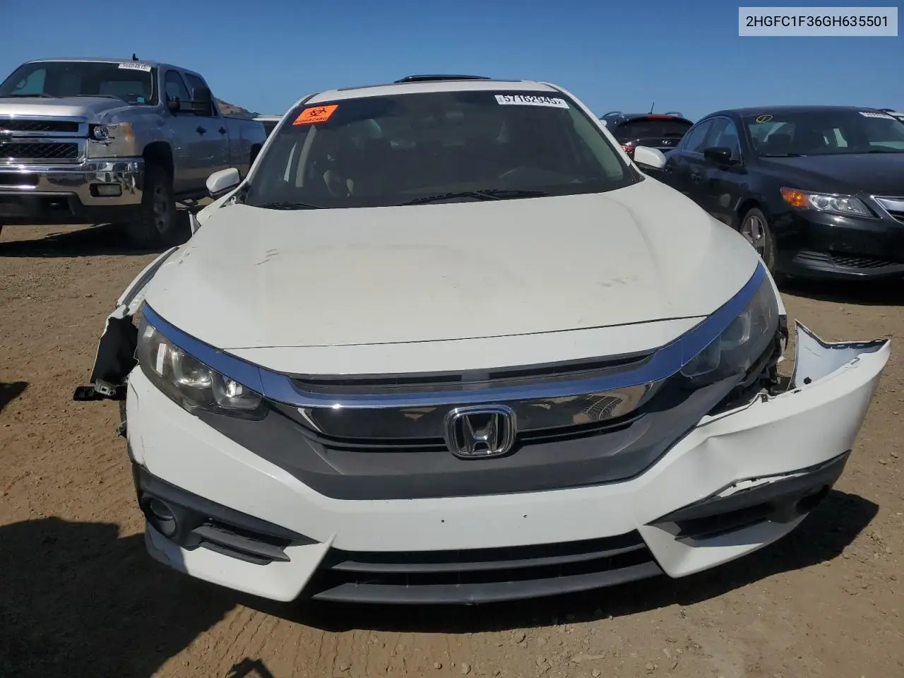 2016 Honda Civic Ex VIN: 2HGFC1F36GH635501 Lot: 57162945