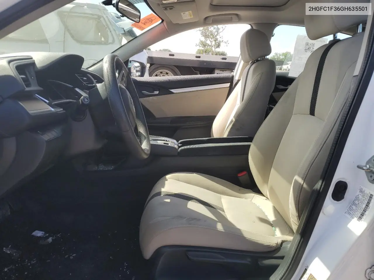 2016 Honda Civic Ex VIN: 2HGFC1F36GH635501 Lot: 57162945