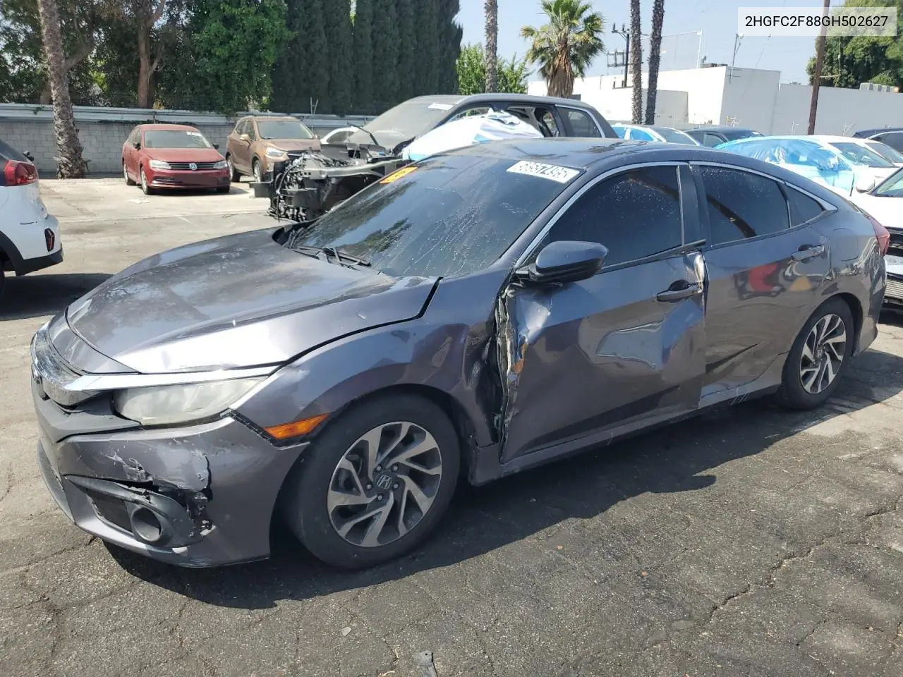 2016 Honda Civic Ex VIN: 2HGFC2F88GH502627 Lot: 58557495