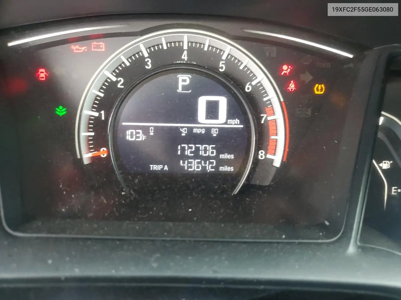 2016 Honda Civic Lx VIN: 19XFC2F55GE063080 Lot: 61840825