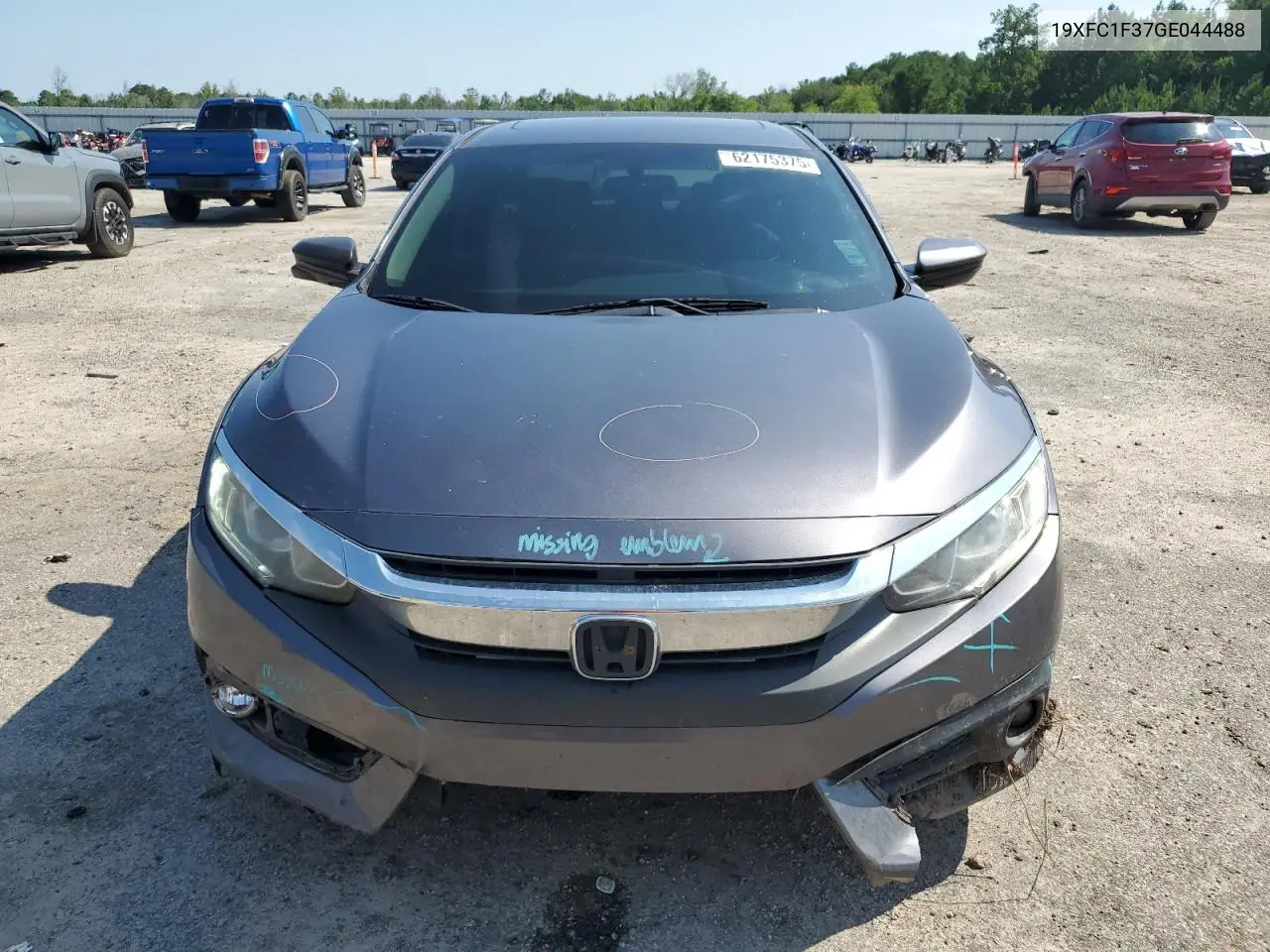 2016 Honda Civic Ex VIN: 19XFC1F37GE044488 Lot: 62175375