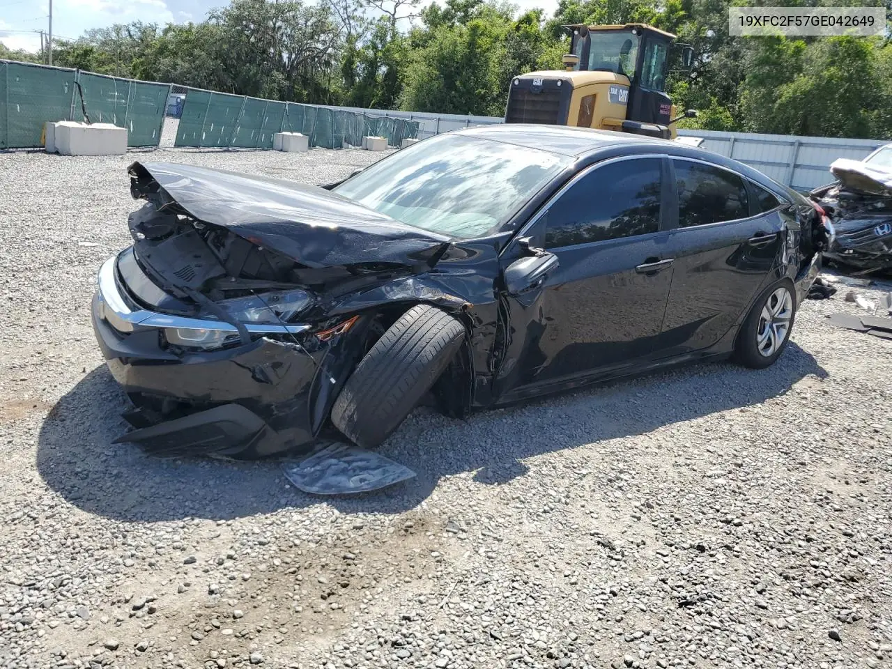2016 Honda Civic Lx VIN: 19XFC2F57GE042649 Lot: 62732115