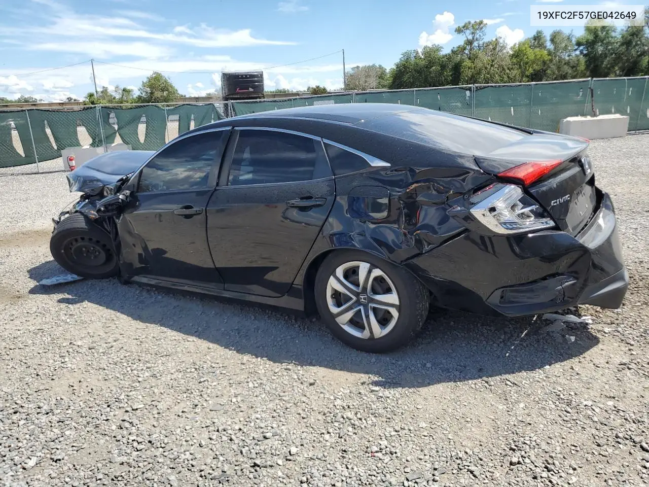 2016 Honda Civic Lx VIN: 19XFC2F57GE042649 Lot: 62732115