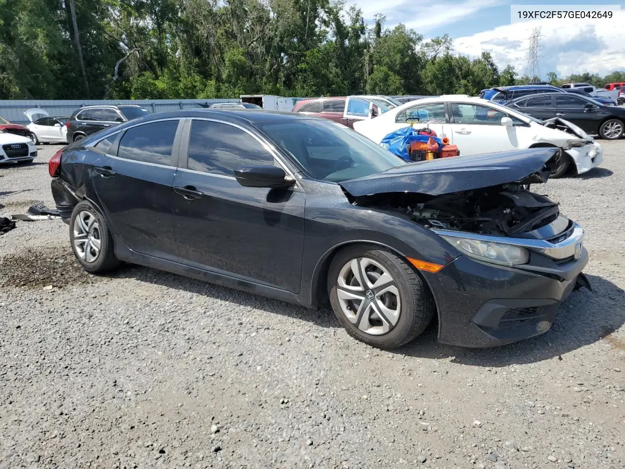 2016 Honda Civic Lx VIN: 19XFC2F57GE042649 Lot: 62732115