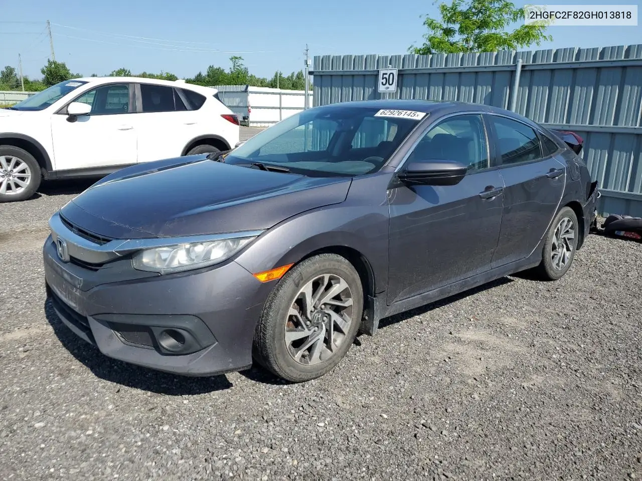 2016 Honda Civic Ex VIN: 2HGFC2F82GH013818 Lot: 62926145